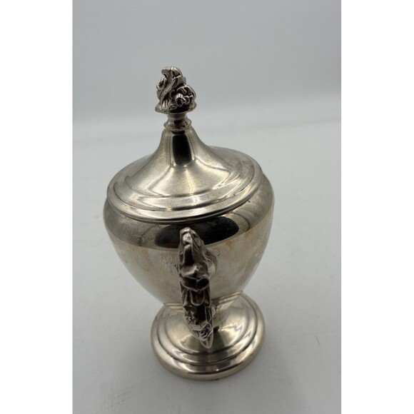 Vintage Sugar Bowl With Lid Ornate Handles Silver-plated. - Picture 4 of 9